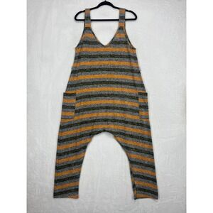 Intimately Free People Back In The Game Jumpsuit Womens S Gray Striped no belt